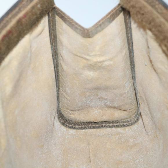 GUCCI GG Canvas Web Sherry Line Clutch Bag PVC Leather Beige Green Auth 54839 - Picture 10 of 16